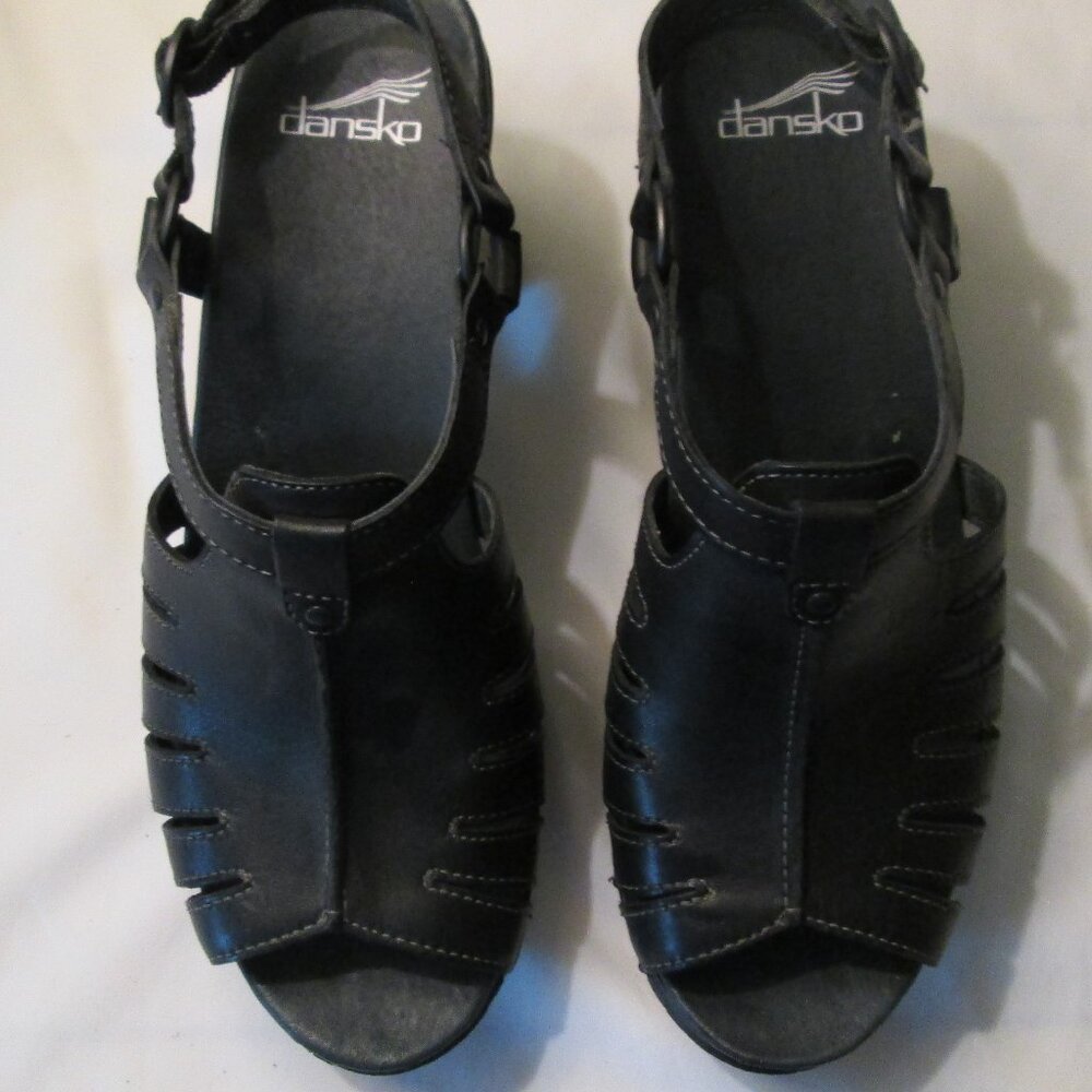 Dansko Randa Slingback Sandals, Size 41, Black 1802020200